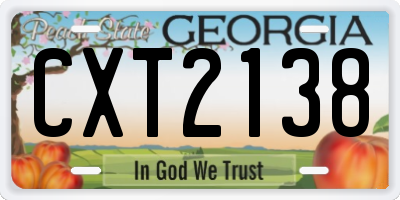 GA license plate CXT2138