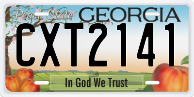 GA license plate CXT2141