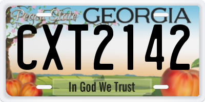GA license plate CXT2142