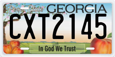 GA license plate CXT2145