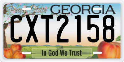 GA license plate CXT2158