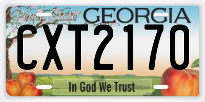 GA license plate CXT2170