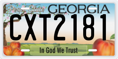 GA license plate CXT2181