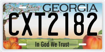 GA license plate CXT2182