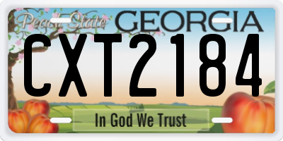 GA license plate CXT2184