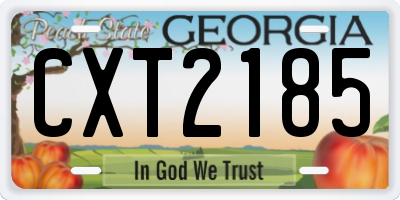 GA license plate CXT2185
