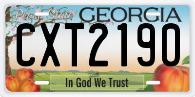 GA license plate CXT2190