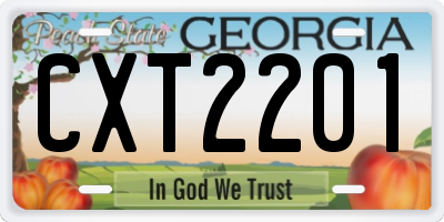 GA license plate CXT2201