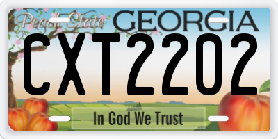 GA license plate CXT2202