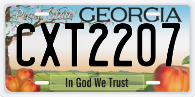 GA license plate CXT2207