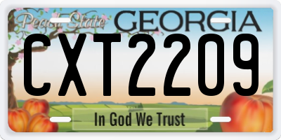 GA license plate CXT2209