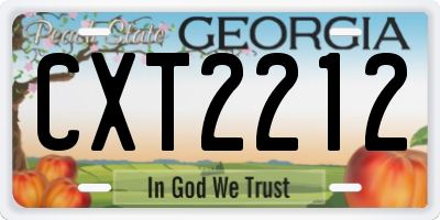 GA license plate CXT2212