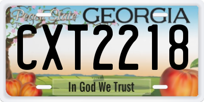 GA license plate CXT2218