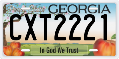 GA license plate CXT2221
