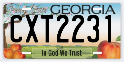 GA license plate CXT2231