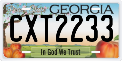 GA license plate CXT2233