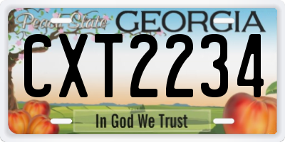 GA license plate CXT2234