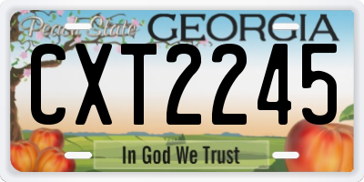 GA license plate CXT2245