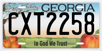 GA license plate CXT2258