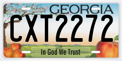 GA license plate CXT2272