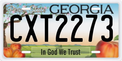 GA license plate CXT2273