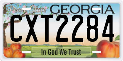 GA license plate CXT2284