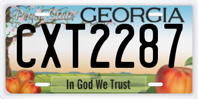 GA license plate CXT2287
