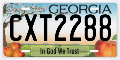 GA license plate CXT2288