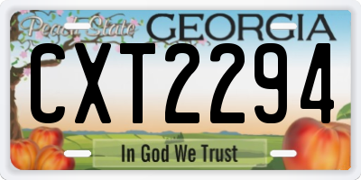 GA license plate CXT2294