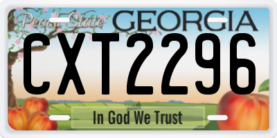 GA license plate CXT2296