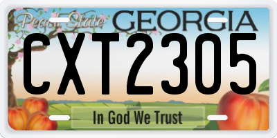 GA license plate CXT2305