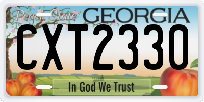 GA license plate CXT2330