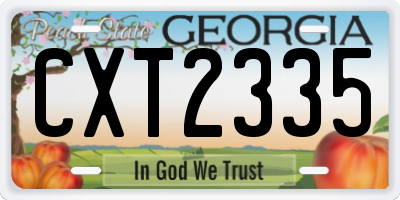 GA license plate CXT2335