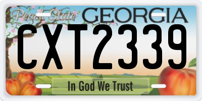 GA license plate CXT2339