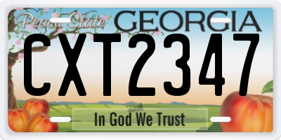GA license plate CXT2347