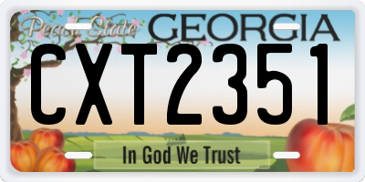 GA license plate CXT2351