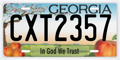 GA license plate CXT2357