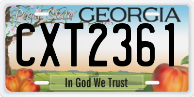 GA license plate CXT2361