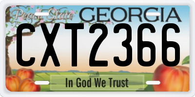 GA license plate CXT2366