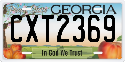 GA license plate CXT2369