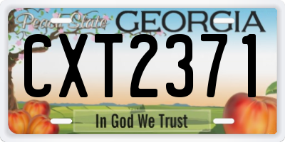 GA license plate CXT2371