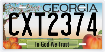 GA license plate CXT2374