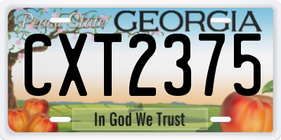 GA license plate CXT2375