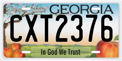 GA license plate CXT2376