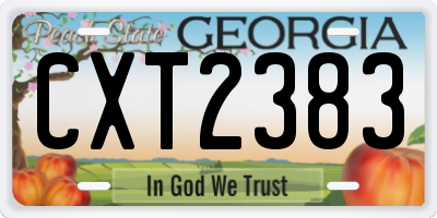 GA license plate CXT2383