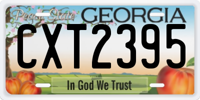 GA license plate CXT2395