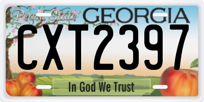 GA license plate CXT2397