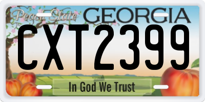 GA license plate CXT2399