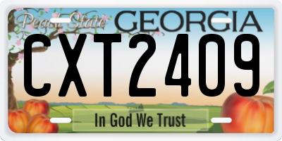 GA license plate CXT2409
