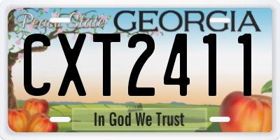 GA license plate CXT2411